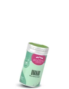 Dose Biolotta Umami Bio-Gewürzsalz mit grünem Deckel und mintgrün-rosa Etikett.