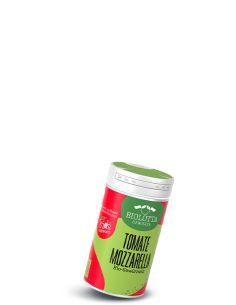 Dose Biolotta Tomate Mozzarella Bio-Gewürzsalz mit grünem Deckel und rot-grünem Etikett.