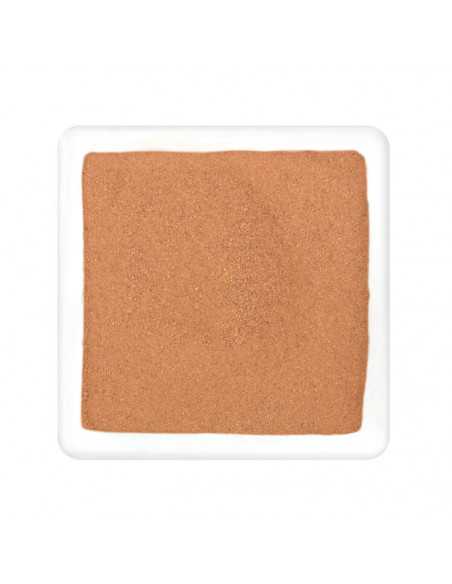 Quadratischer Teller mit feinem, hellbraunem Zimtpulver