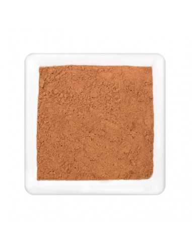 Quadratischer Teller mit feinpulvriger, rotbrauner Gewürzmischung Quadratischer Teller mit feinpulvriger, rotbrauner Gewürzmischung